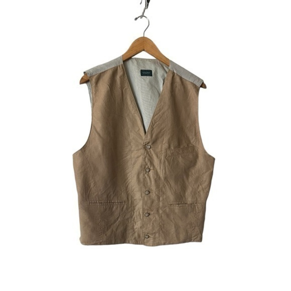 United Colors of Benetton Vintage Linen & Cotton Pinstriped Vest made in Italy